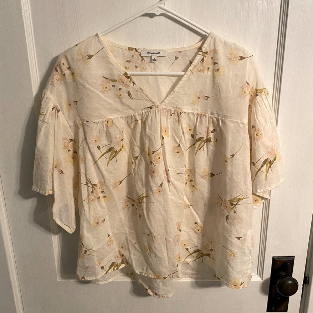 Madewell floral flowy top